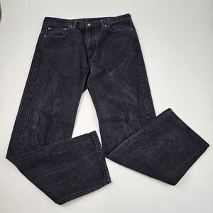 Levi's 505 Straight Leg Jeans Men's 38x34 Black Dark Wash Denim Classic Workwear